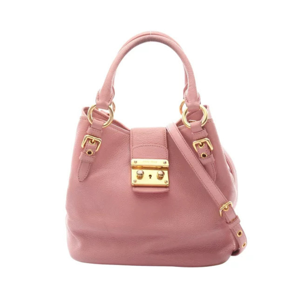 Miu Miu Madras handbag leather pink